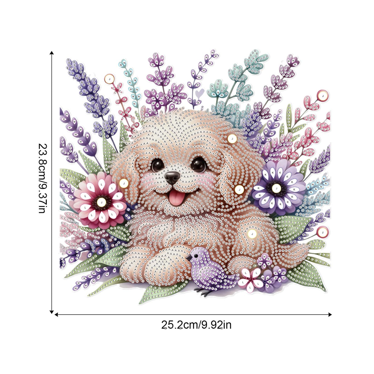 AiYuanzsh 5D Diamond Painting Hanging Pendant Kit with Chain, Cute Dog DIY Crystal Rhinestone Diamond Art Suncatcher Ornament for Window, Door, Wall, Home Decor Gift (25.2x23.8 cm) AiYuanzsh