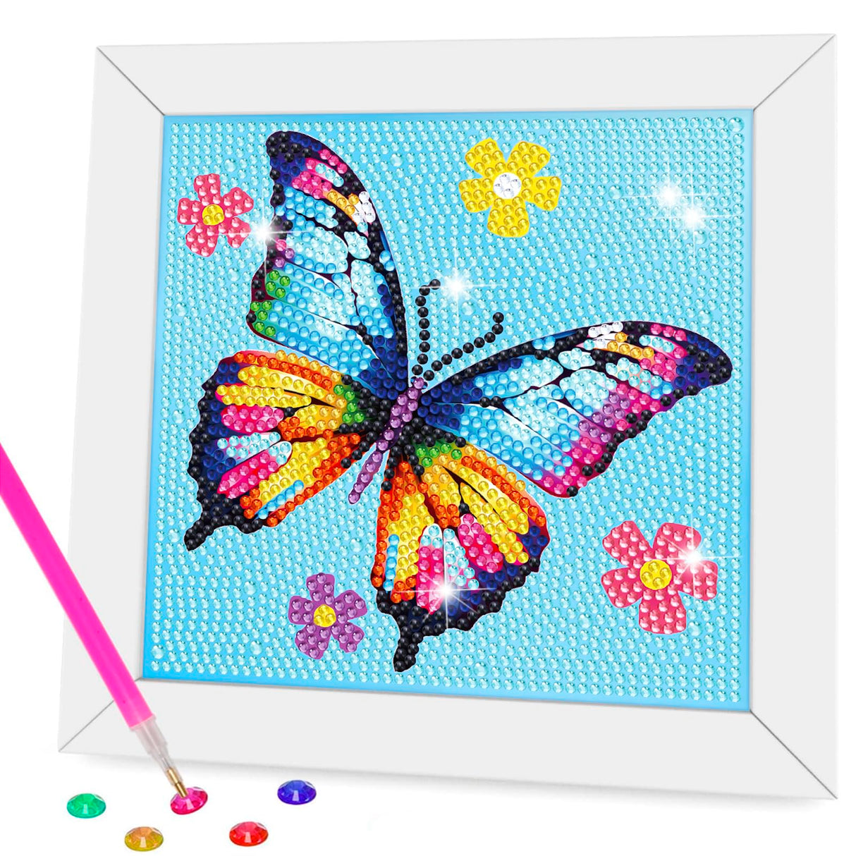 Diamond Art Kits for Kids - Crafts for Girls 8-12 - Dimond Art Paintings with Wooden Frame - Arts and Crafts for Kids Ages 4 6 10 - GEM Art Supplies for Boys Adults Beginners Home Wall Decor Gifts Nardoll