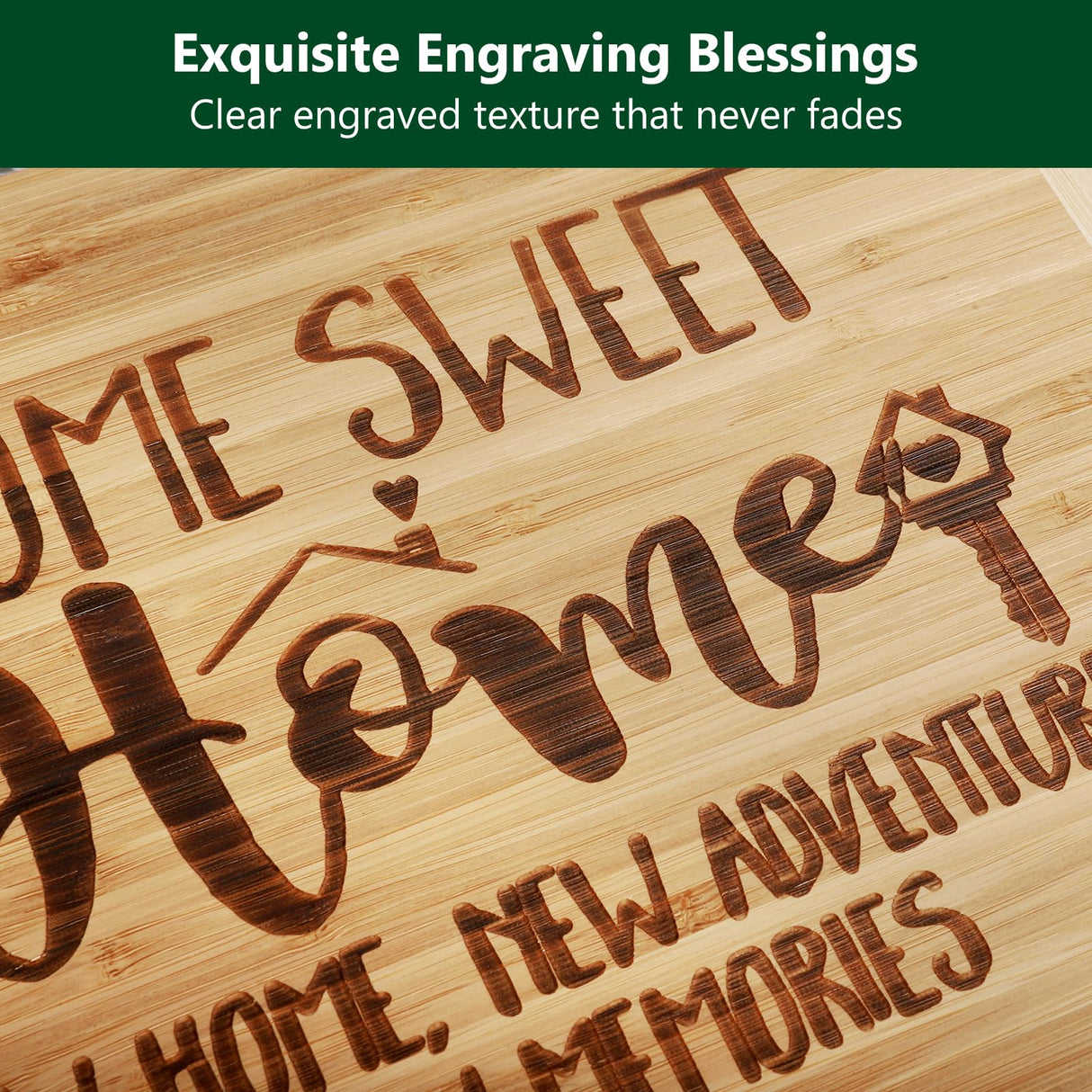 Housewarming Gifts, Engraved Cutting Board House Warming Gifts for New Home, New Home Gift Ideas For Couple, Women, Men, Friends, New Homeowner, Daughter, Son, Home Sweet Home Sign Ringshine