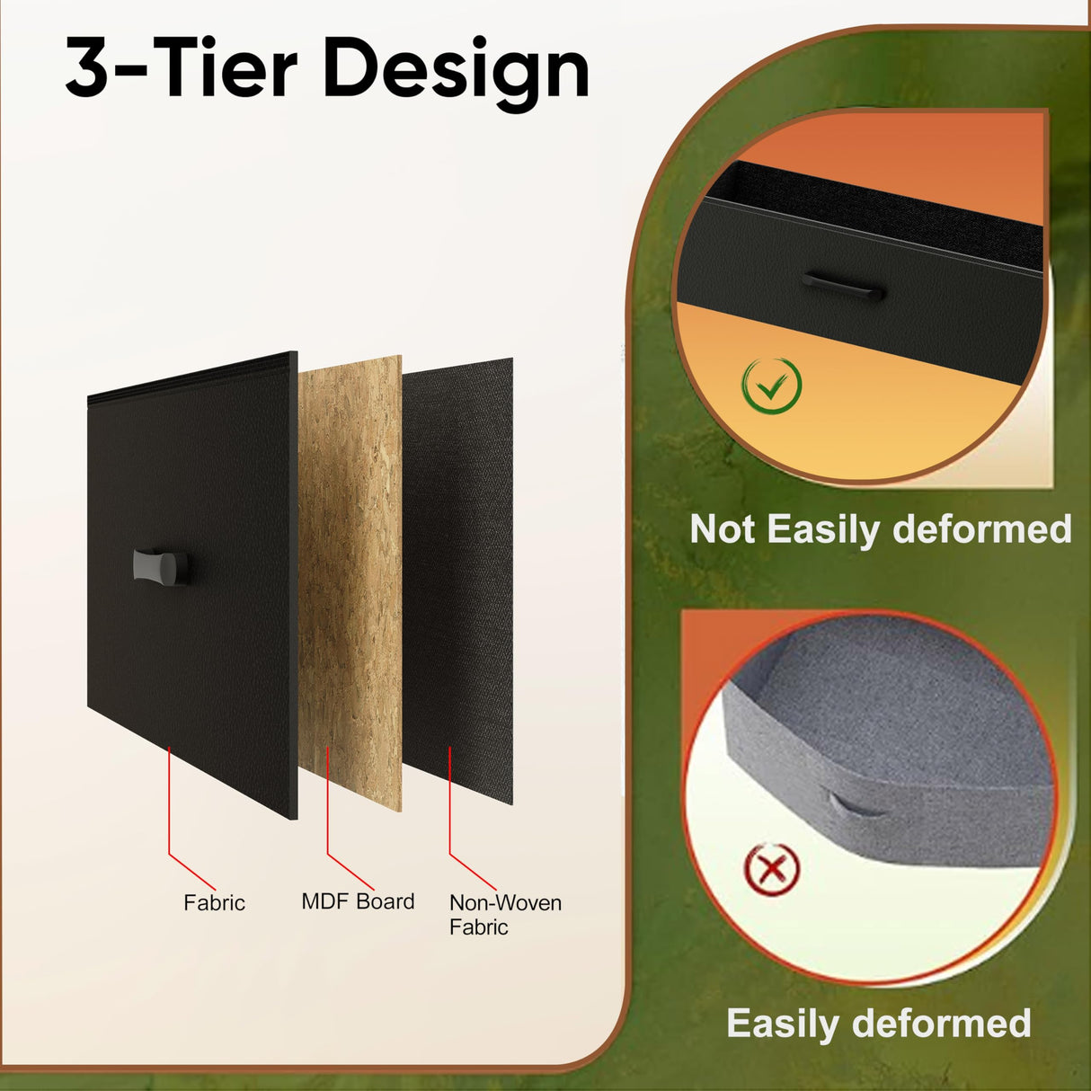 Dresser for Bedroom Black Bedroom Dresser with LED Lights and Charging Station, 8 Long Fabric Drawers Dresser, Tall Wide Chest of Drawers Storage Organizer TV Stand for up to 60" TV for Living Room SOOWERY