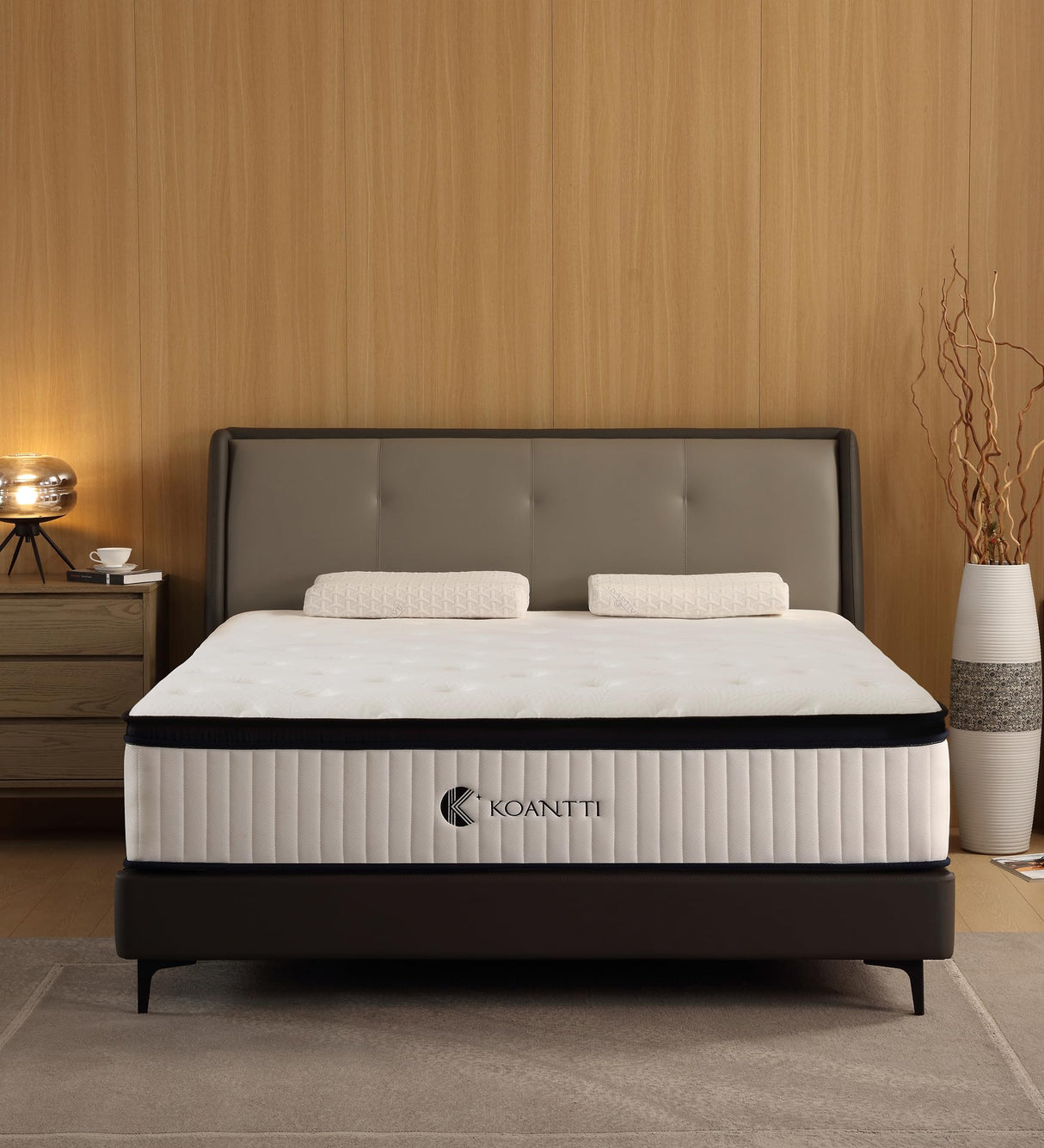 KOANTTI Full Size Mattresses,10 Inch Hybrid Full Mattress in a Box with Memory Foam & Individual Pocket Spring for Edge Support,Pressure Relief,Medium Firm White Full Mattress,CertiPUR-US. KOANTTI