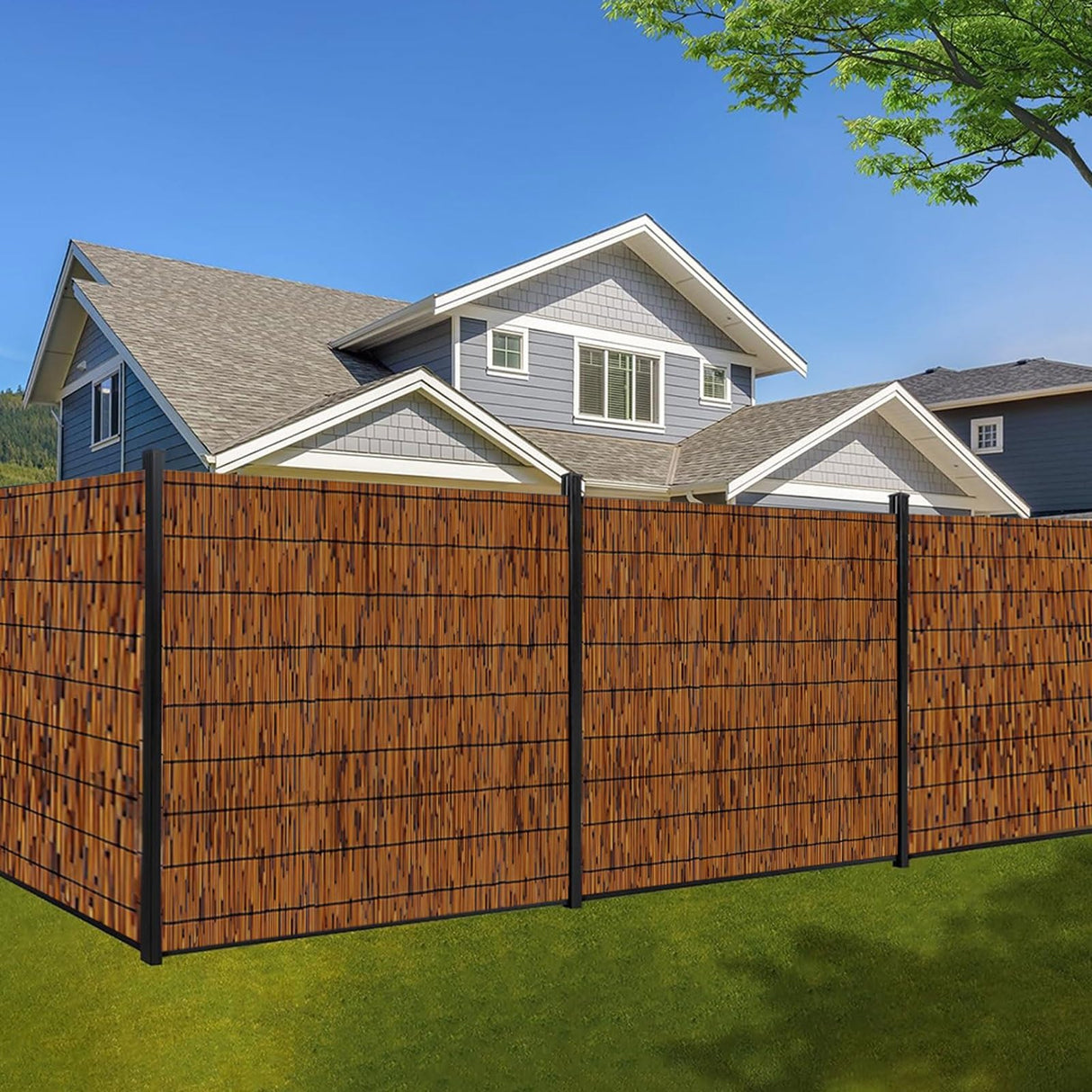 Natural Reed Fencing Rolls,1ft 2ft 3ft 4ft 5ft 6ft High Reed Screen Curtain Balcony Reed Fence for Outdoor Backyard Patio,Home Decorations Screens,Waterproof Reed Fencing(30x122cm(1x4ft)) ZMNXAS