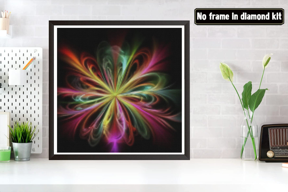 Bimkole 5D Diamond Painting Kits Flowers Glitter Leaves, Full Drill Abstract DIY Rhinestone Embroidery Set Paint with Diamonds Art by Number Kits Cross Stitch Home Wall Craft Decoration (12x12inch) Bimkole