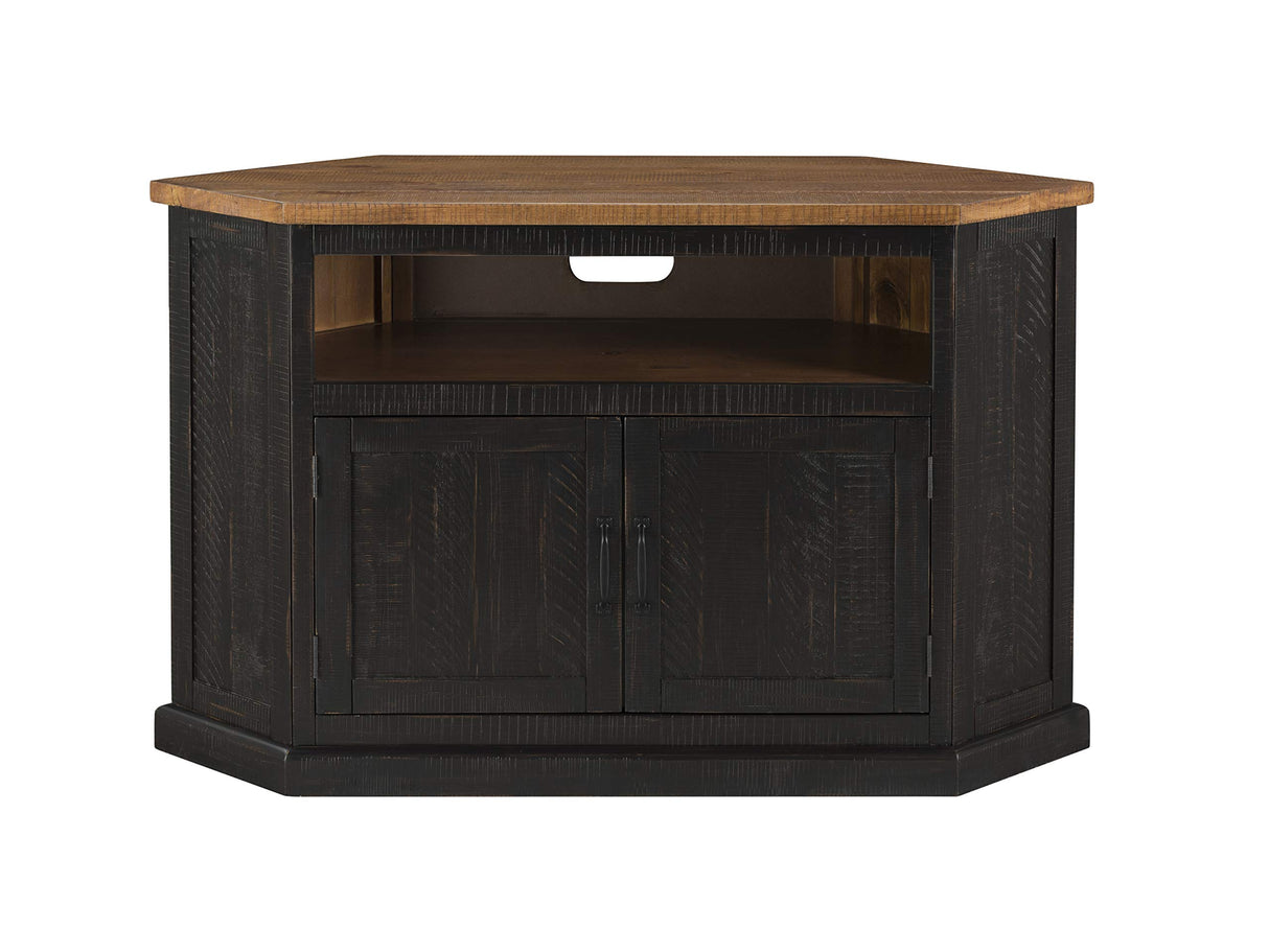 Martin Svensson Home Rustic Corner TV Stand, Antique Black and Honey Tobacco Martin Svensson Home