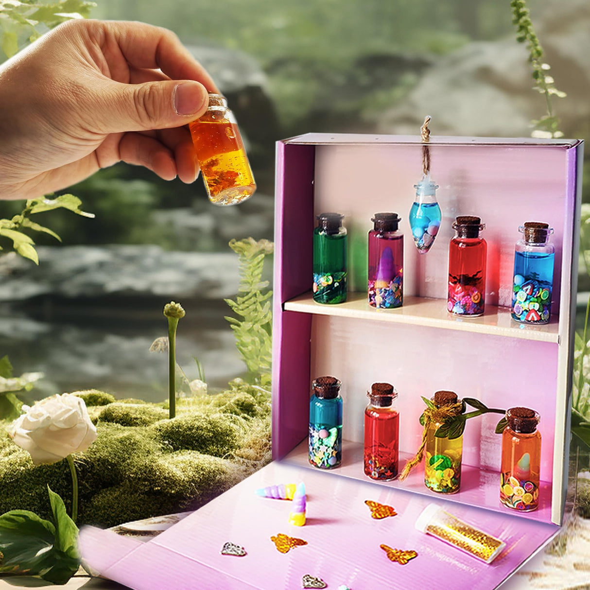 PANMAX Fairy Mixies Potion Kits for Kids,22pcs Potion Fairy Bottles,Potions Making Craft Kit,Creativity Art Toy for Girls, Fun Birthday Gift Toys for Girl 6 7 8 9 10+ PANMAX