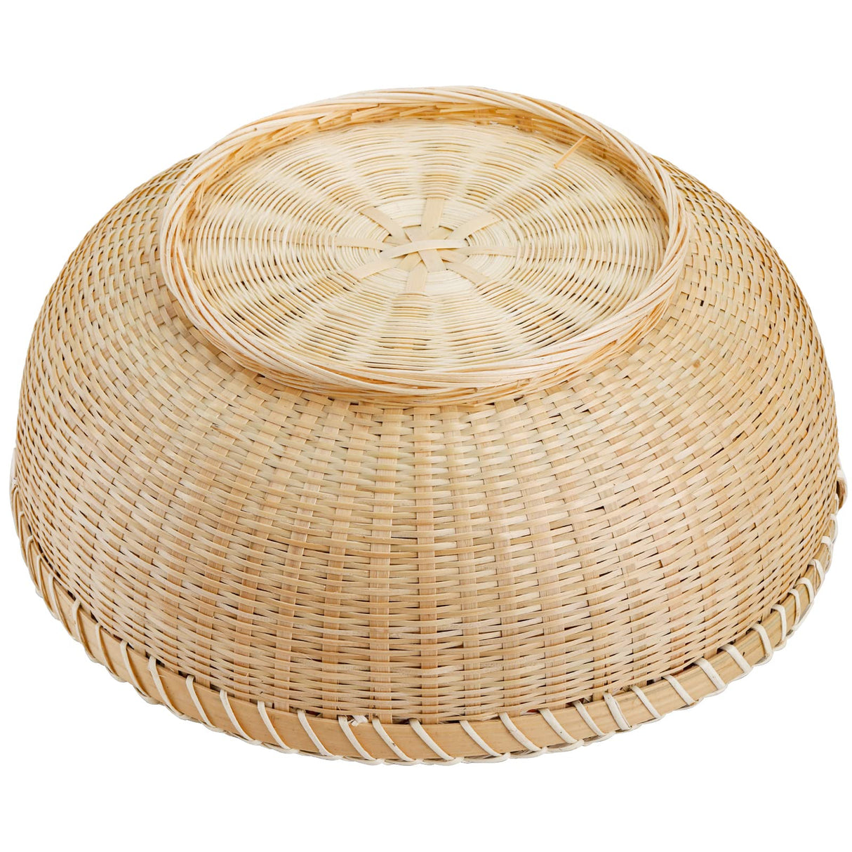 Elsjoy Set of 3 Wicker Woven Storage Basket, Bamboo Bread Basket Round Rattan Serving Basket Farmhouse Decor for Fruits, Vegetables, Potatoes, Stackable 9.6"/8"/7" Elsjoy