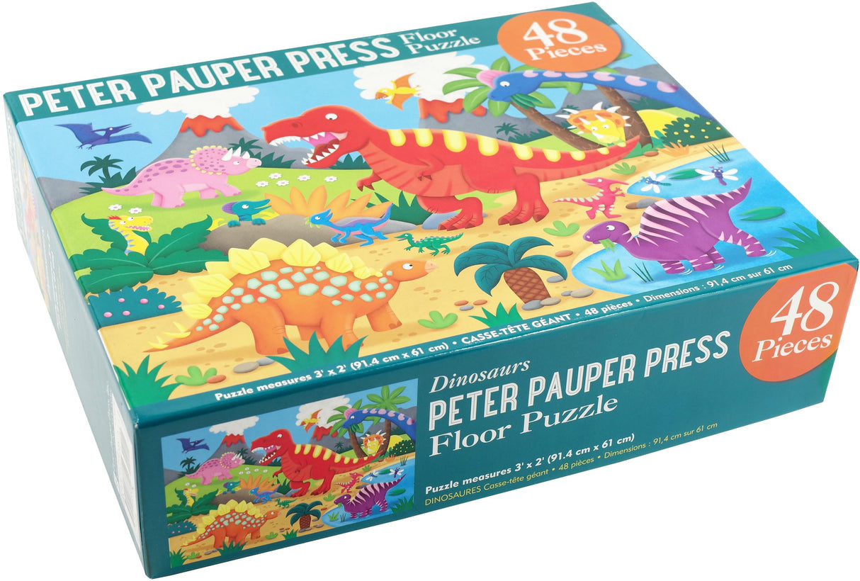 Dinosaurs Kids' Floor Puzzle (48 Pieces) (36 inches wide x 24 inches high) PETER PAUPER PRESS