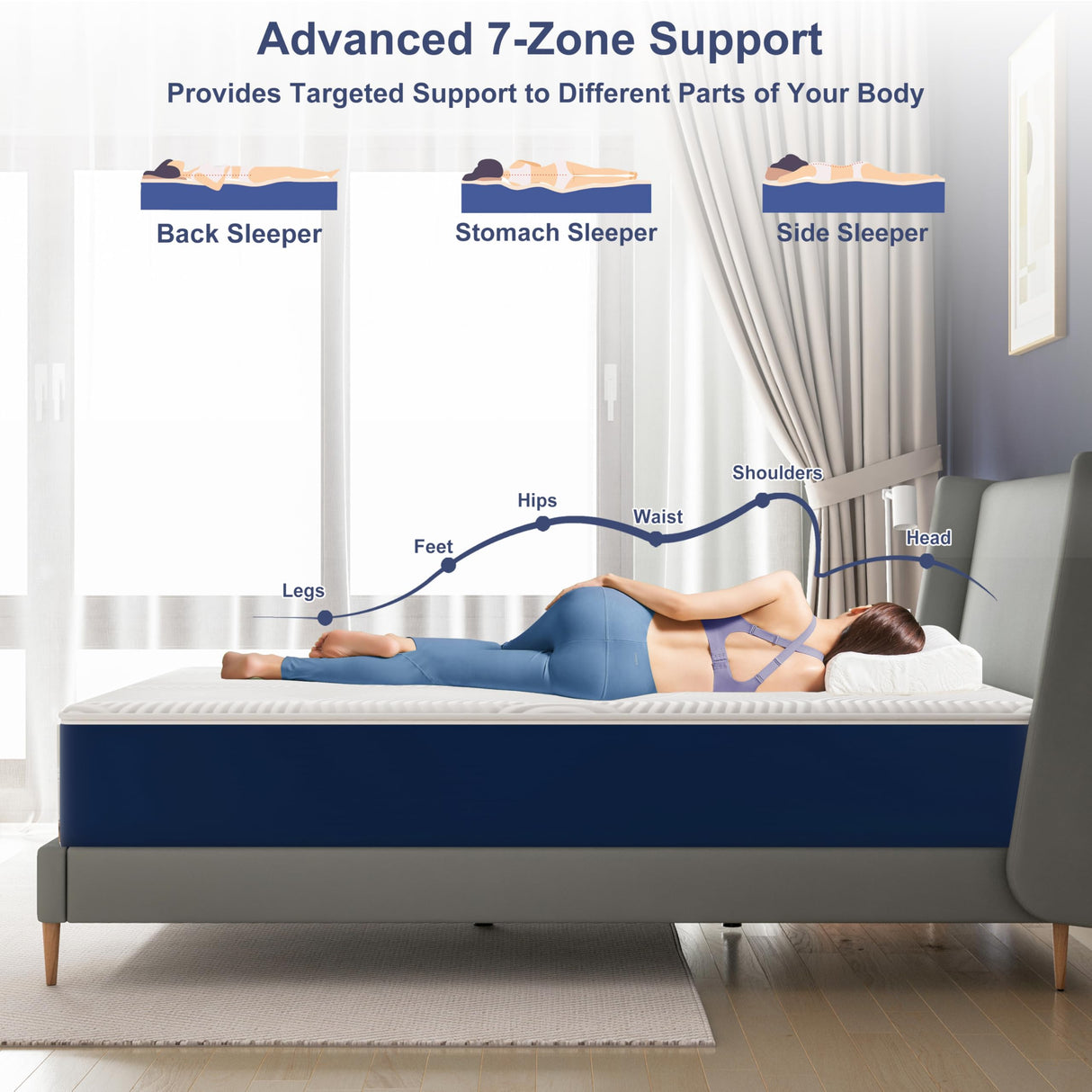 PurrJoys 12 Inch Firm Queen Mattress,Queen Size MattressCooling Memory Foam with Washable Zipper Cover, Pressure Relief & Firm Support, Easy Setup PurrJoys