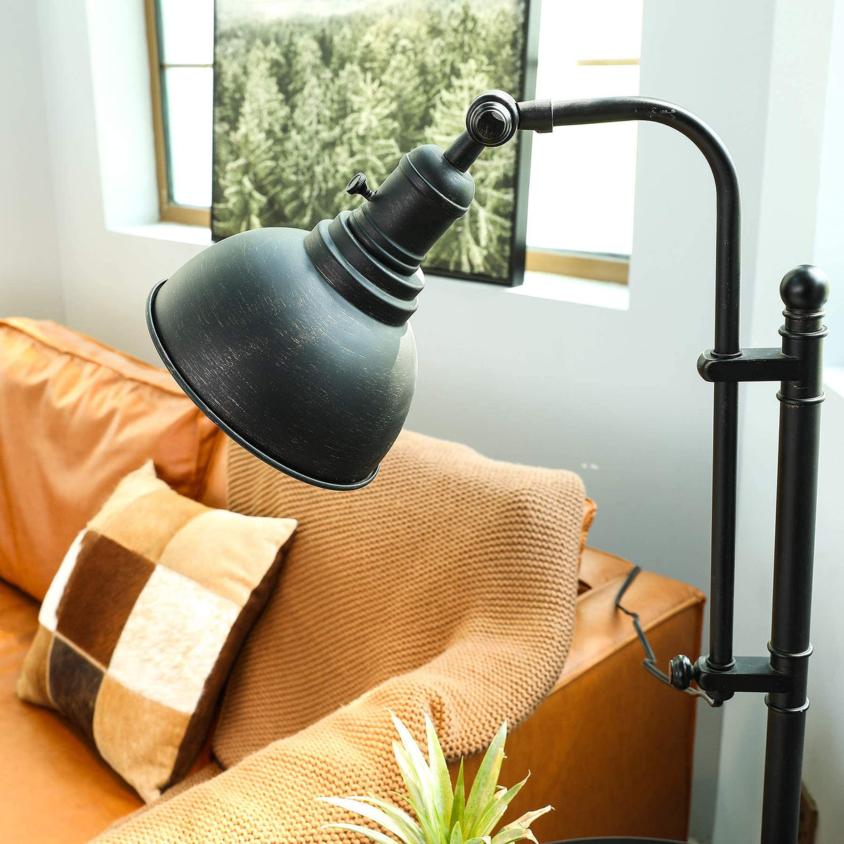 VONLUCE Rustic Desk Lamp Black Adjustable, Industrial Style Metal Task Lamp (25"-29"), Vintage Work Lamp, Farmhouse Reading Lamp in Aged Bronze Finish, ETL Certificate VONLUCE