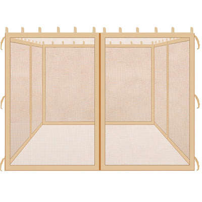 Coverify Replacement Gazebo Mosquito Netting 10x10FT, Universal Outdoor Pergola 4-Panel Patio Screen Walls with Zipper (Mosquito Netting ONLY, Brown)