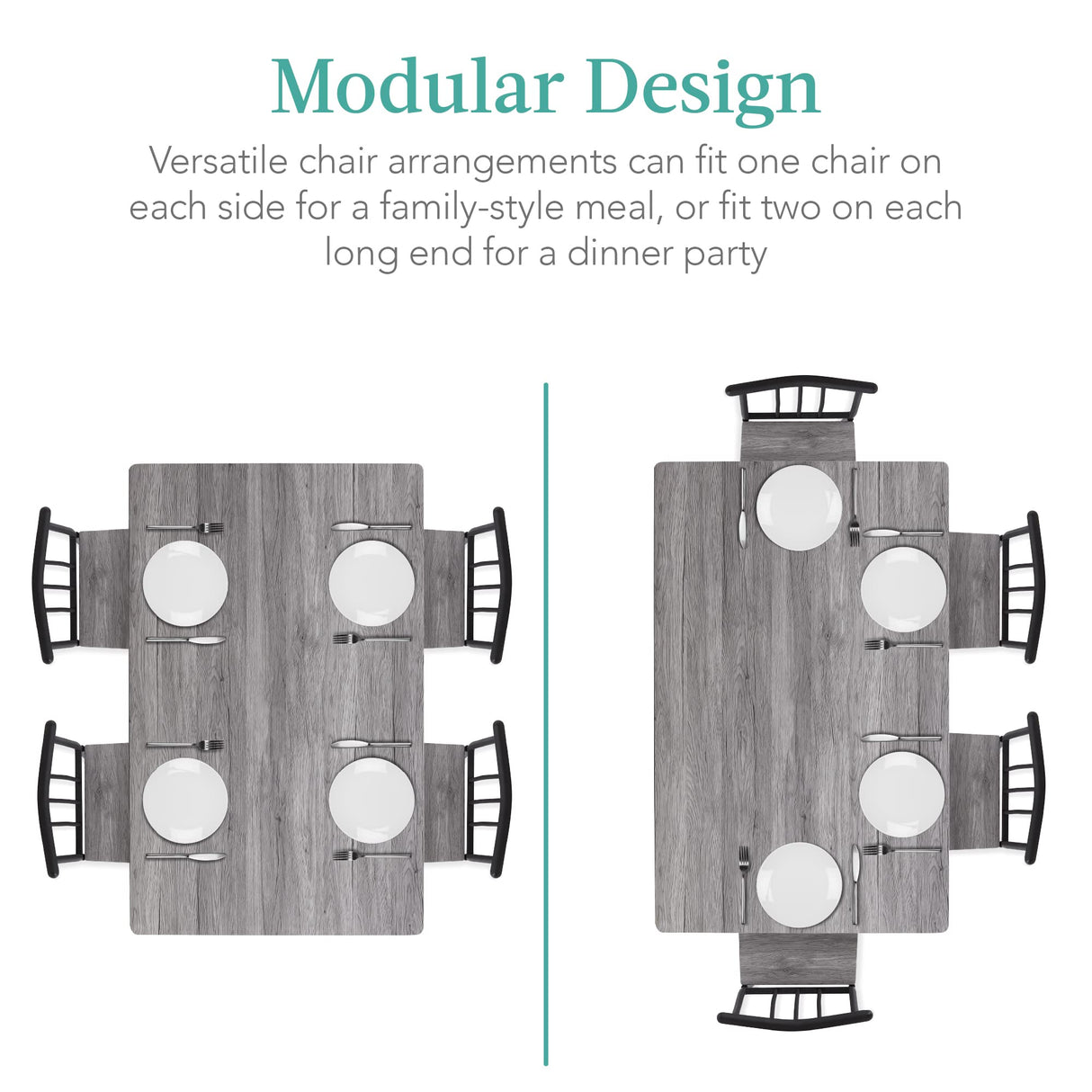 Best Choice Products 5-Piece Metal and Wood Indoor Modern Rectangular Dining Table Furniture Set for Kitchen, Dining Room, Dinette, Breakfast Nook w/ 4 Chairs - Gray Best Choice Products