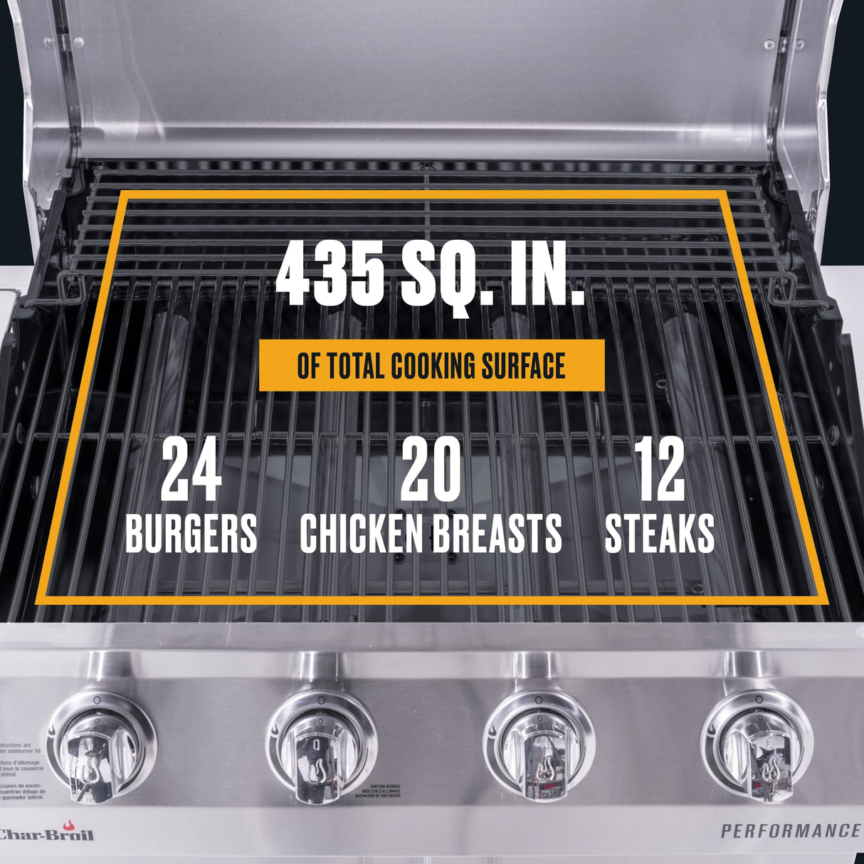 Charbroil Performance Series Convective 4-Burner with Side Burner Cabinet Propane Gas Grill, Stainless Steel - 463354021 Char-Broil