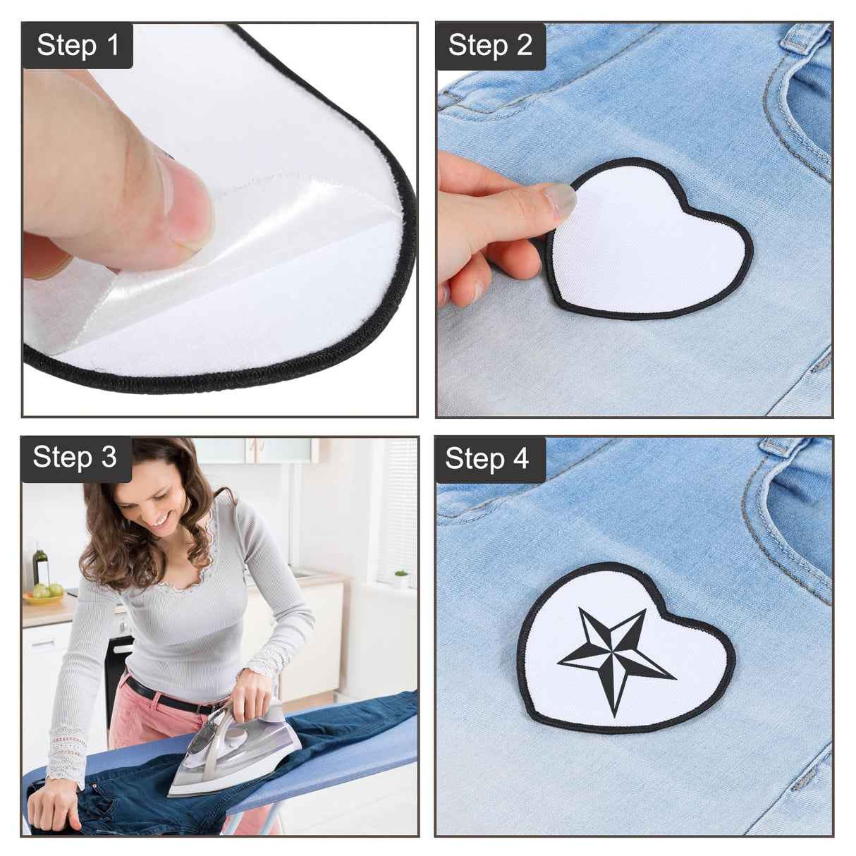 MECCANIXITY 16pcs Sublimation Patch Blank, 2.64 "x2" Fabric Iron-on Blank Heat Transfer Repair Patch for DIY Crafts Caps Clothes Shoes Bags Uniforms, White MECCANIXITY