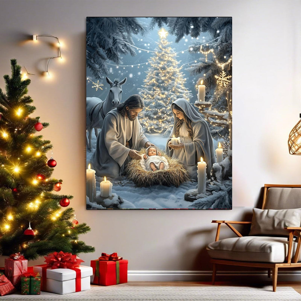 Jesus Nativity Diamond Art Kits for Adults-Christmas Jesus Born 5D Diamond Painting Kits for Adults Beginners,DIY Full Drill Diamonds Christian Gem Art Kits for Gift and Home Decoration(12x16 inch) Arttoplus