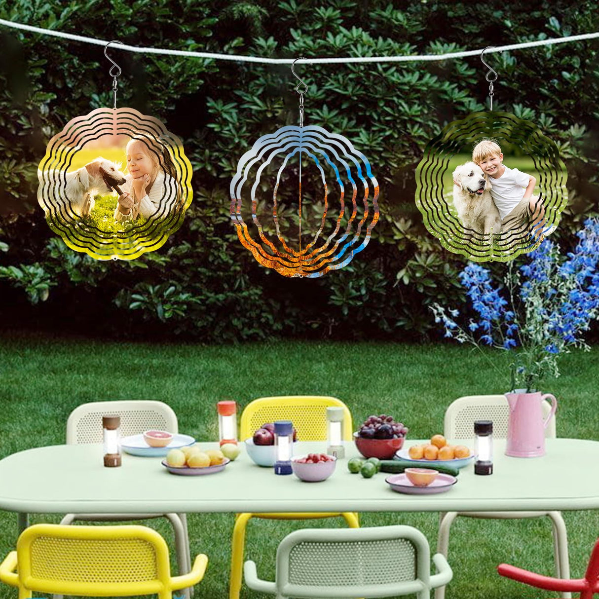 10 Pack Sublimation Wind Spinner Blanks 8 Inch,3D Aluminum Wind Spinner Sublimation DIY Crafts Ornaments for Indoor Outdoor Garden Yard LWestine