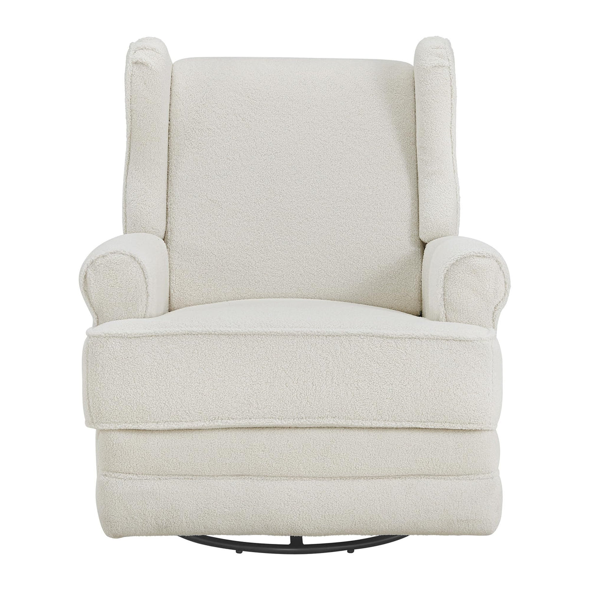 Oxford Baby Teegan Upholstered Swivel Glider & Recliner Nursery Chair, Boucle White Oxford Baby