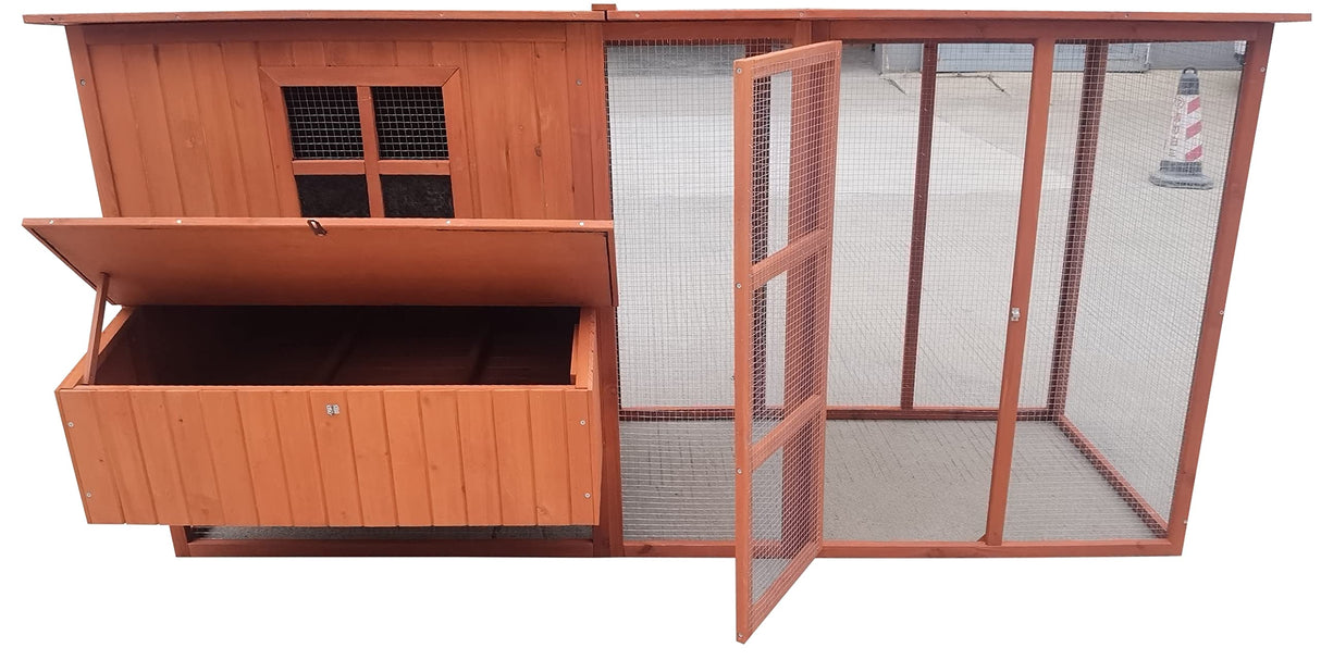 Omitree 87" Wood Chicken Coop Backyard Hen House 4-6 Chickens 3 Nesting Box & Run New Omitree