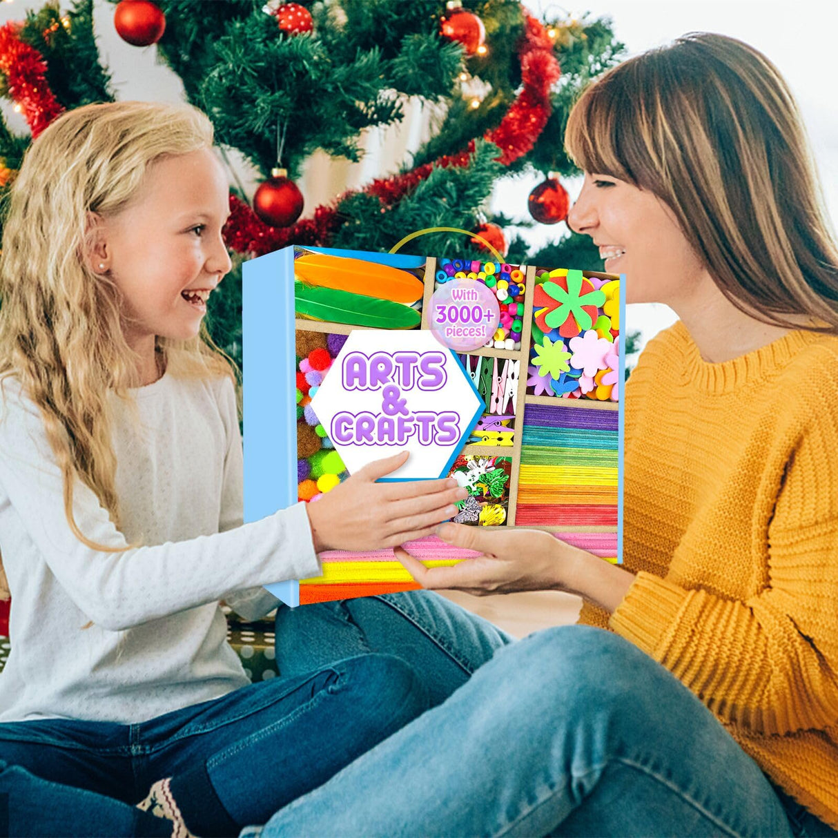 Arts and Crafts Supplies for Kids - 3000Pcs Craft Kit with Pipe Cleaners Crafts for Kids All in Art Crafting Box DIY School Supplies Materials Set Toys Gifts for Girls Boys Age 4 5 6 7 8 9 10 11 & 12 ZEIZHUBN