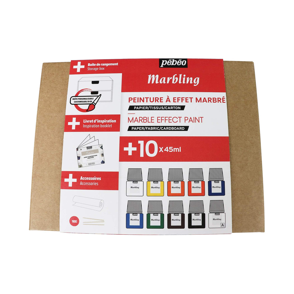 PEBEO MARBLING Collection Set, 45 ml (Pack of 10) PEBEO