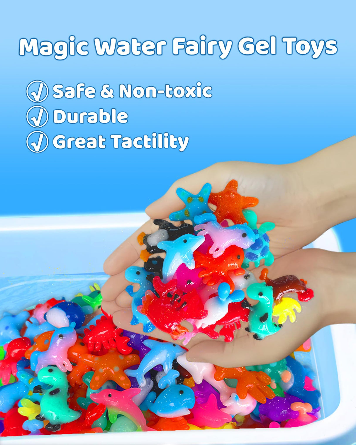 FADAWU 24 Colors Magic Water Elf Toy Kit - Aqua Fairy Water Gel Kits with 16 Molds, DIY Squishy Maker Set for Kids, Water Pets Squishies Toys, Party Favors Arts & Crafts Gift for Boys & Girls FADAWU