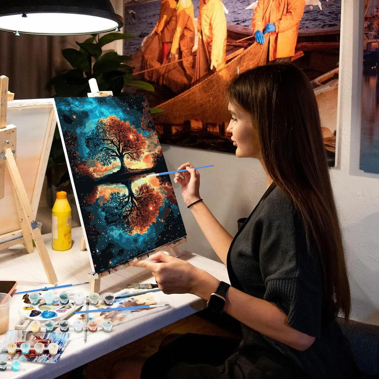 NEWENMO Tree of Life Paint by Numbers Kit for Adults, Tree of Life Paint by Numbers on Canvas Unframed, DIY Oil Painting Perfect for Beginner, Craft, Hobbies and Home Wall Decor 16x20 in NEWENMO