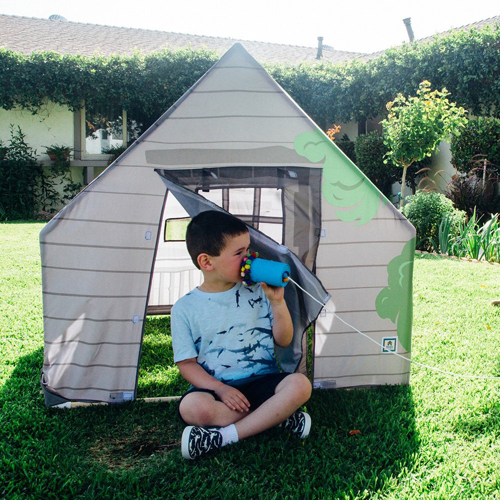 Pacific Play Tents 69790 Kids Tree House Hide-Away Wood Pole Frame Playhouse, 43" x 43" x 45", Green Pacific Play Tents