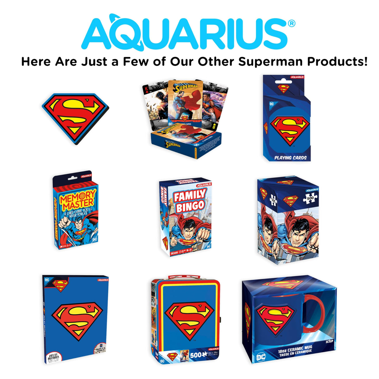 AQUARIUS Superman Logo Art by Numbers Mini - 8.5 x 11 in - Superman Retro Themed Paint by Number for Adults & Kids - DIY Color by Number Paint Kit for Beginner - Officially Licensed AQUARIUS