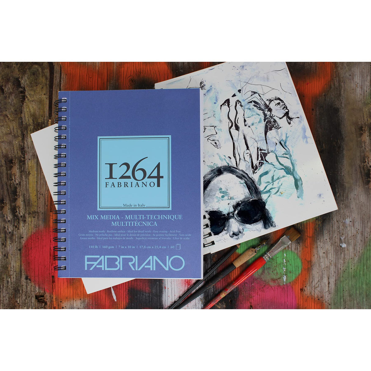 Fabriano 1264 Mixed Media Pad, 9" x 12", 110 lb. Fabriano
