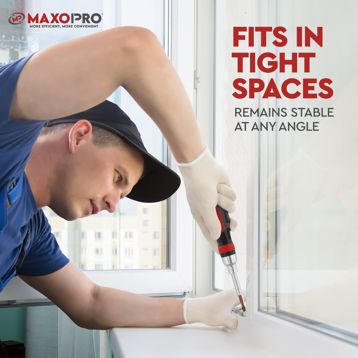 MaxoPro Ratcheting Screwdriver Set with Magnetic Tips - 19 In 1 Ratchet Multi Screwdriver - Portable and Multipurpose All In One Screwdriver, Phillips//Torx-Star/Hex/Square Bits MaxoPro