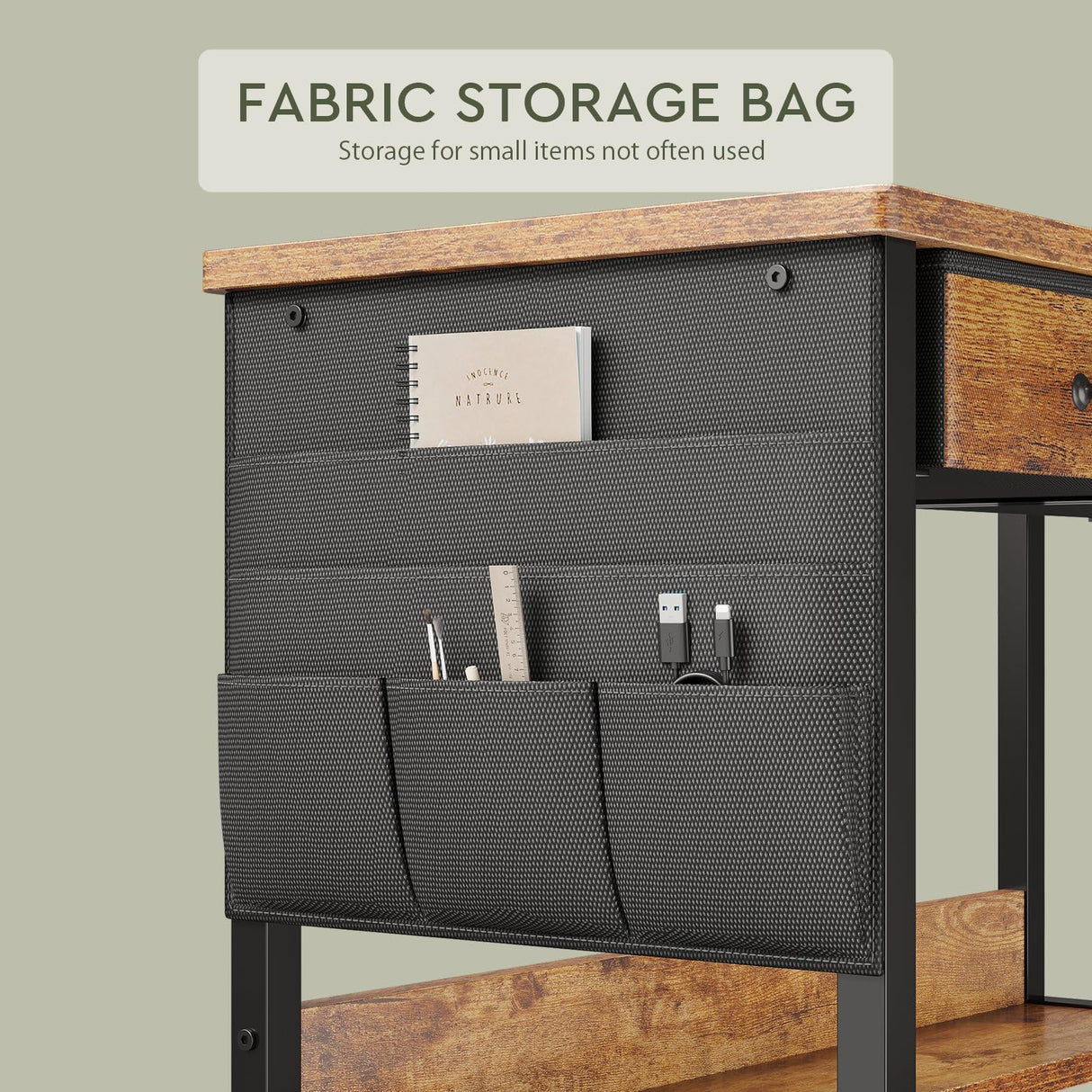 Maihail Small Desk with Drawers for Bedroom, Small Vanity Desk Without Mirror, 47.2inch, Writing Desk with Bookshelf, Computer Desk with Storage Drawers, Vanity Table no Mirror Rustic Brown Maihail