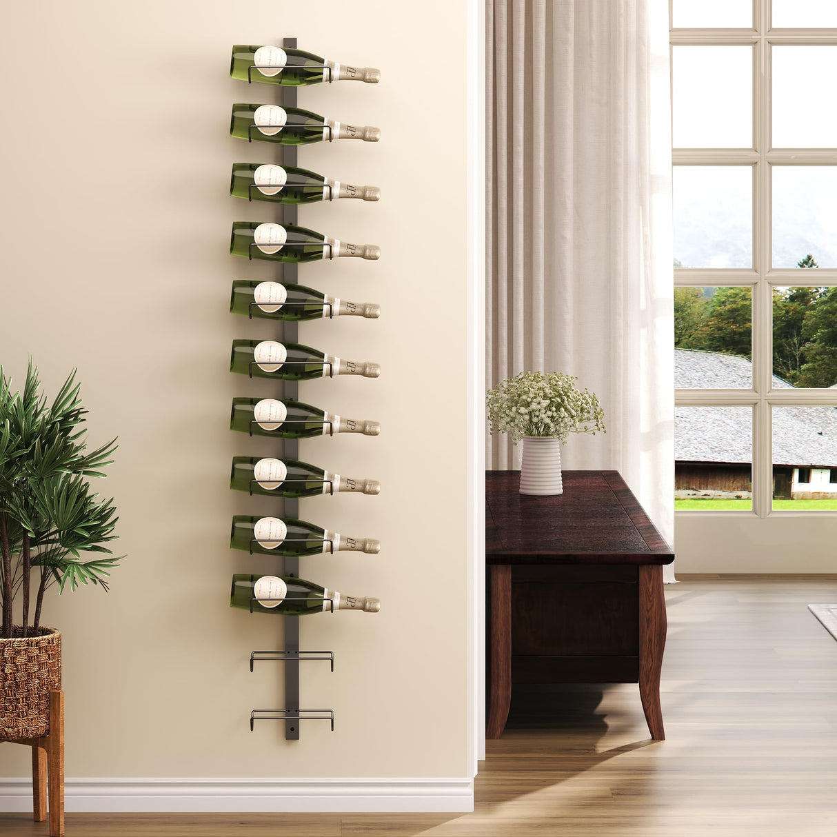 Wall Wine Rack for 12 Wine Bottles, DIY Detachable Wine Storage Organizer, Wall Mount Wine Bottle Display Holder Towel Rack Used As One or Four, for Kitchen, Pantry, Dining Room, Bar, Wine Cellar Sonyabecca