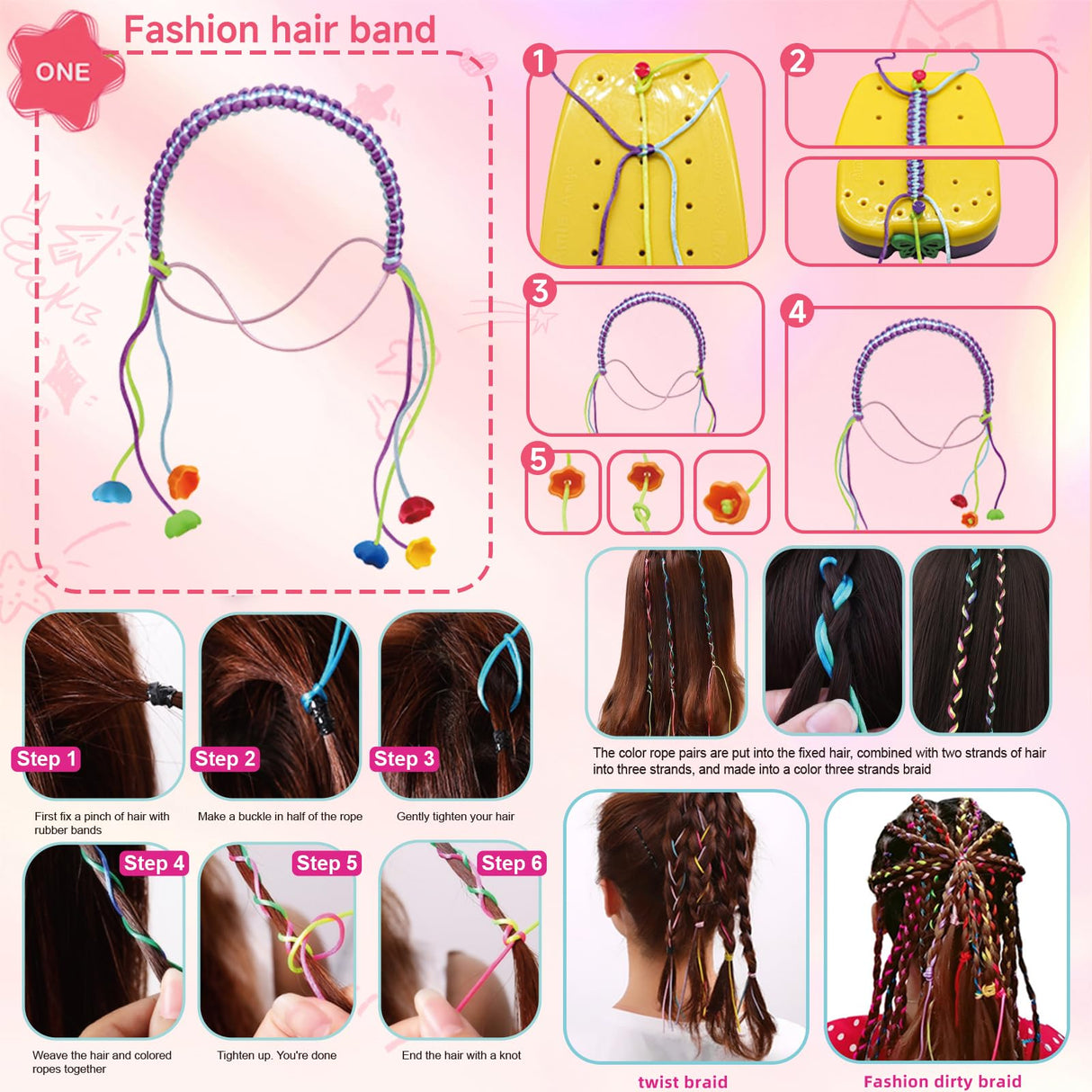 Suu66 Friendship Bracelet Making Kit for Girls 8-12 | String Bracelets Maker Craft Kit, DIY Art Gift for Kids Age 8, 9, 10, 11, 12 Years (Yellow) Suu66