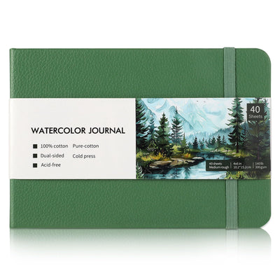 40 Sheets Watercolor Journal 4x6in, 140 lb/300 GSM Watercolor Sketchbook Cold Press Watercolor Paper Watercolor Notebook for Art Painting, Drawing, Mixed Media