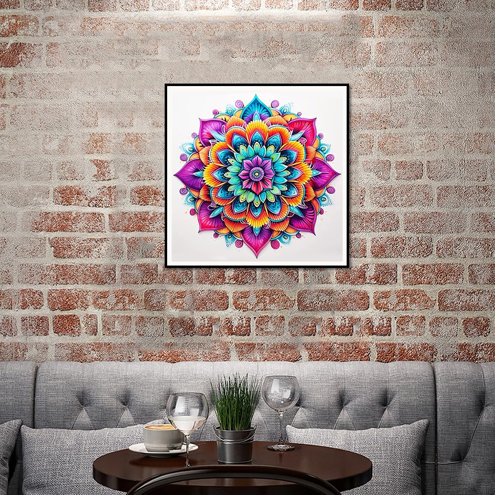 PFFNGPEN Diamond Painting Kits for Adults, 5D DIY Diamond Art Kits for Beginners, Full Drill Round Diamond Art for Home Wall Decor,Mandala, 12x12 inch PFFNGPEN