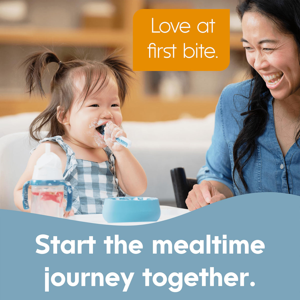 NumNum Baby Spoons Set, Pre-Spoon GOOtensils for Kids Aged 6+ Months - First Stage, Baby Led Weaning (BLW) Spoon - Self Feeding, Silicone Toddler Food Utensils - 2 Spoons, Olive/Navy NumNum