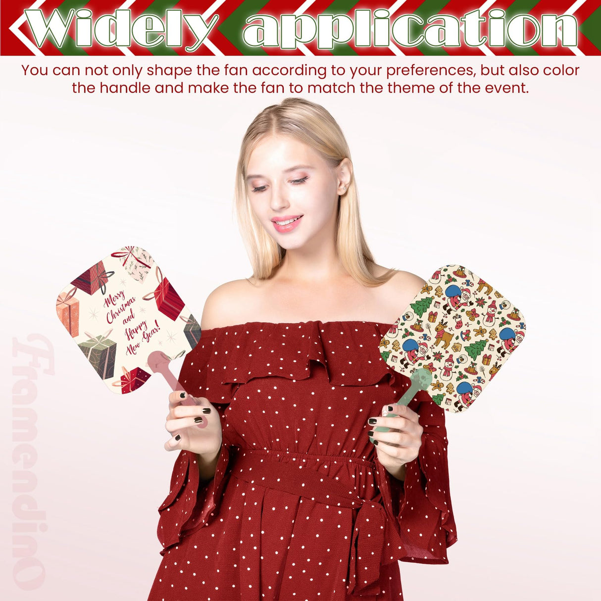 Framendino, 15 Pack Sublimation Fan Blanks Plastic Handheld Fans Double Sided for DIY Craft Rectangle Framendino