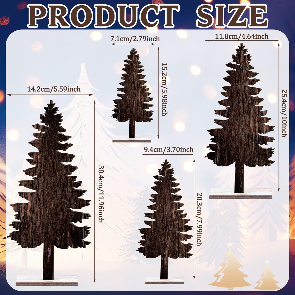 Barydat Table Decorations Artificial Decorations Wooden Centerpiece Decor for Home Table (Christmas Tree) Barydat