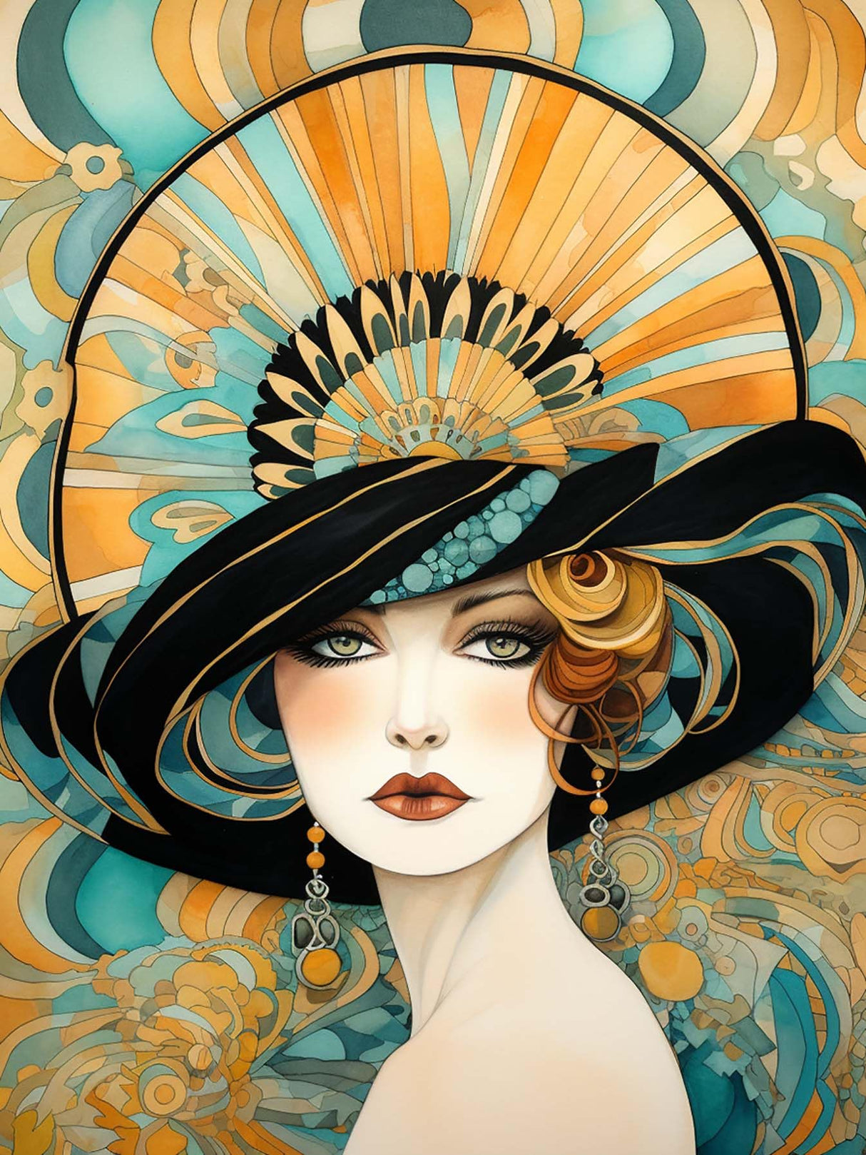 LOMSIOY Diamond Art Painting Kits Woman for Adults Paint with Diamond Art Abstract Art, Round Full Drill Crystal Rhinestone Crafts Gem Arts for Home Wall Decor 12x16 inch LOMSIOY