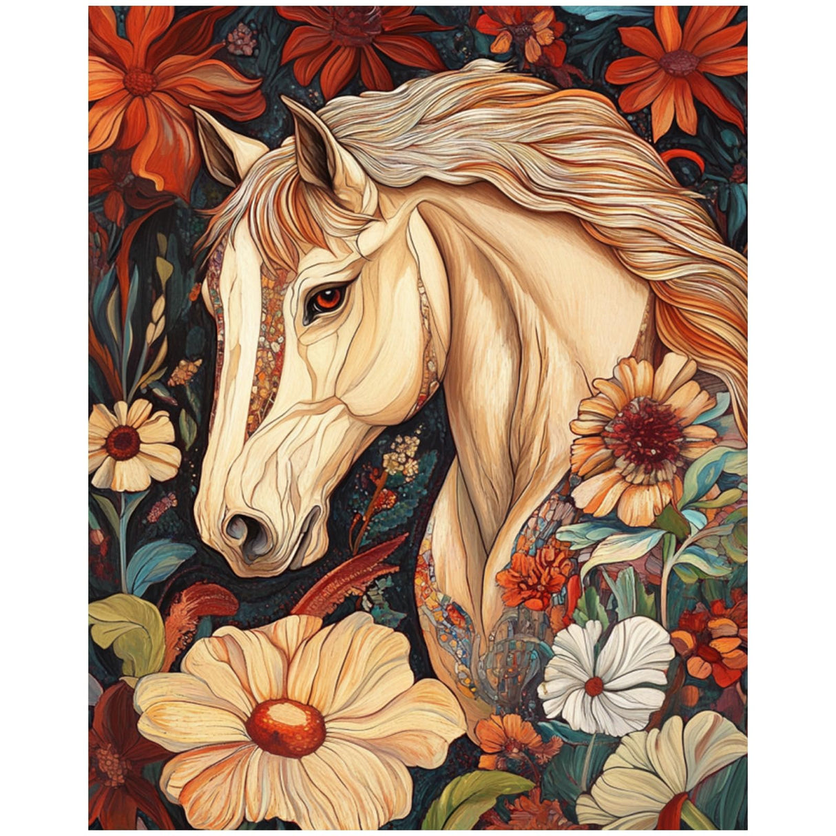 XTCIXAL Horse Paint by Numbers Kit for Adults, Horse Paint by Number for Adults, Beginners Acrylic Canvas Painting Kits for Home Wall Decor 16x20 Inch XTCIXAL