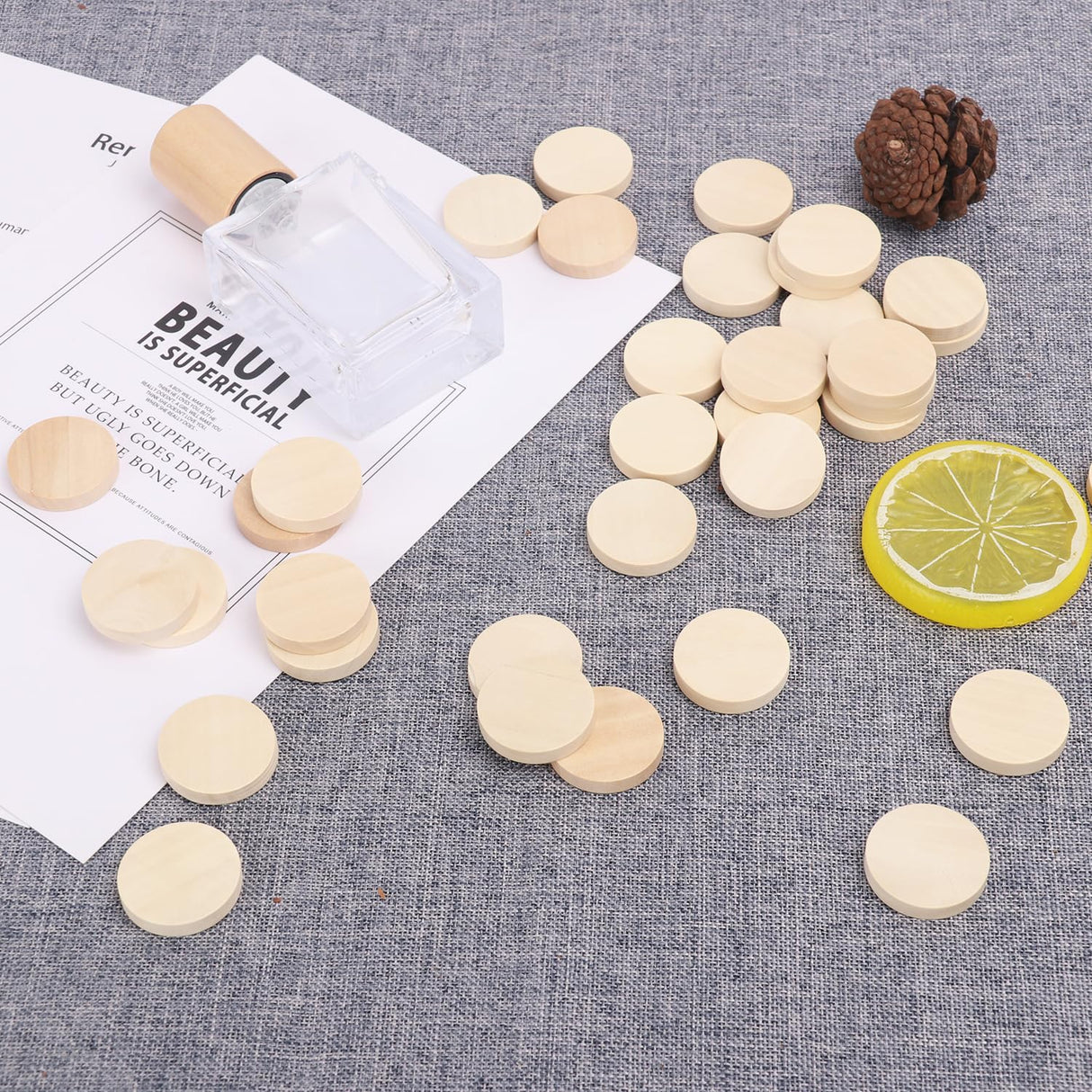 400 PCS Mini Wood Slices, 1 Inch Diameter Unfinished Round Wood Slices for Creative DIY Crafts and Decorations by GNIEMCKIN GNIEMCKIN