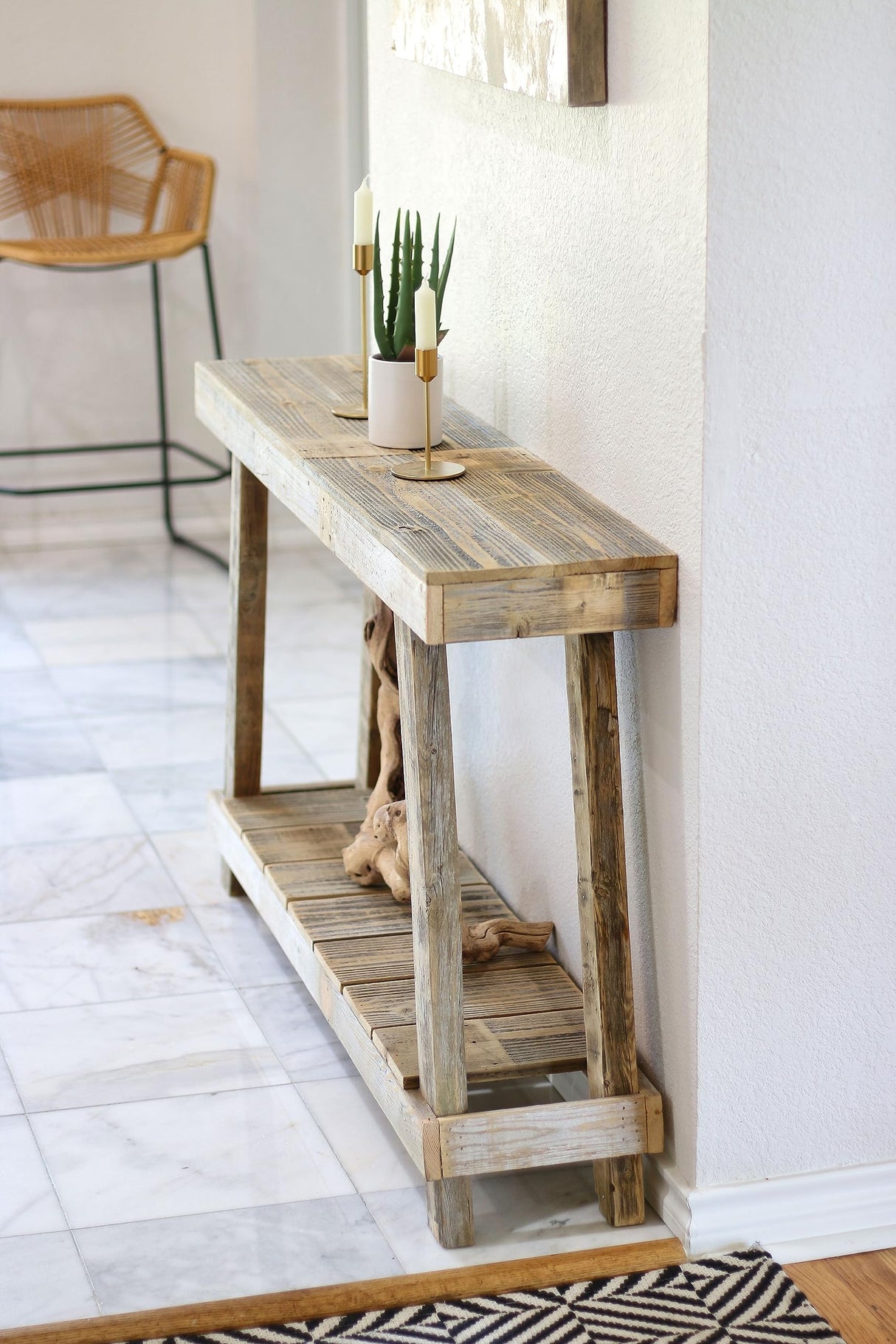Reclaimed Wood Luxe Aztec A-Frame Console Table (Natural) Doug and Cristy Designs