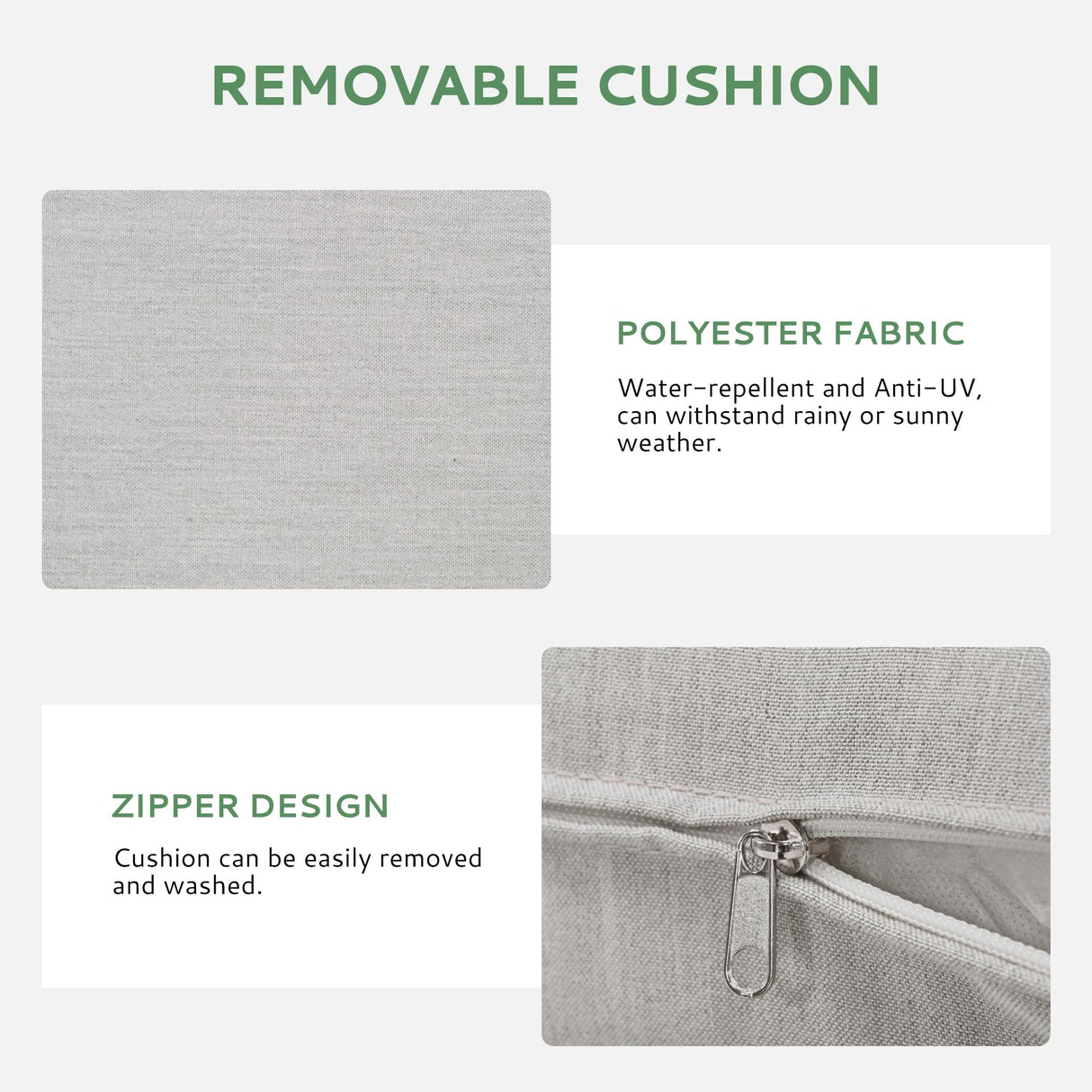 LUXIJOY Patio Furniture Set 7PCS, Aluminum Sectional Sofa Set with Coffee Table and Side Table, Loveseat, 2 Single Chairs, 2 Ottomans, Outdoor Conversation Set for Porch, Lawn, Greige & Grey LUXIJOY