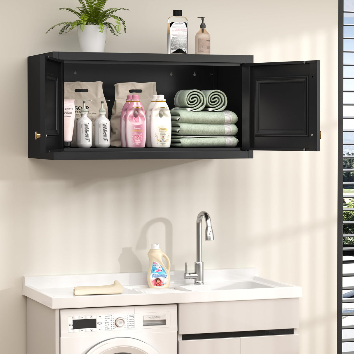 TIMELESS PIECES 86" Metal Wardrobe Cabinets,Black Armoire Wardrobe Closet with Hanging Rod,Clothes Storage Cabinet with Adjustable Shelves and Doors,Clothing Cabinet for Bedroom,Laundry Room TIMELESS PIECES