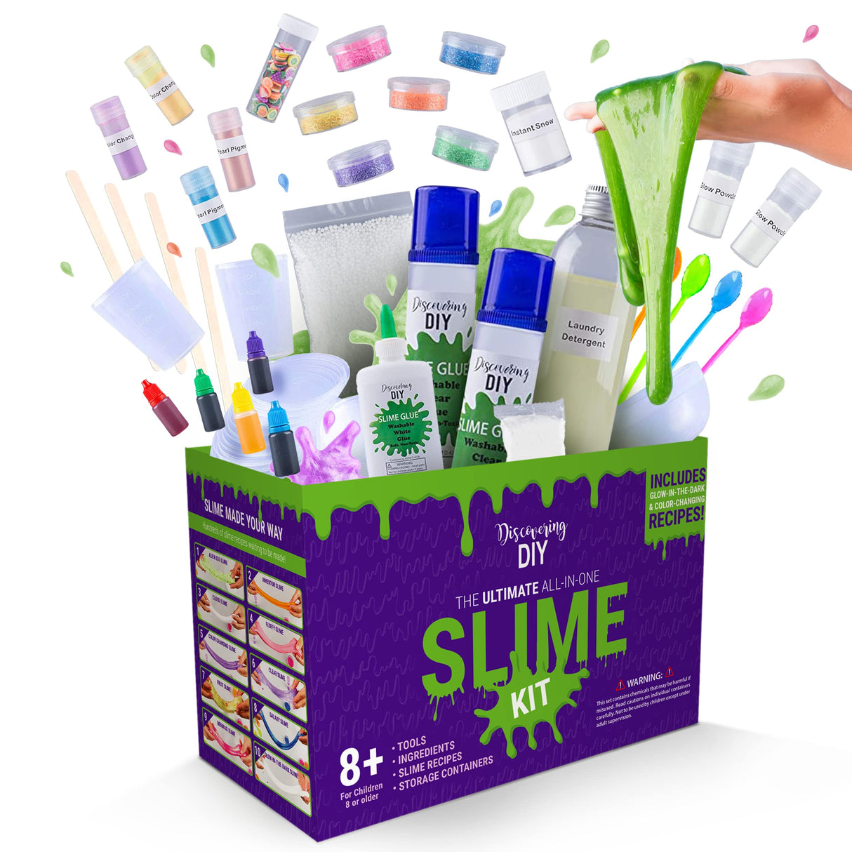 Discovering DIY Slime Kit for Girls and Boys - 52-Piece Slime Making Kit for Kids w/Craft Supplies - Makes Unicorn, Cloud, Butter, Galaxy, Mermaid and Slime for Kids Discovering DIY