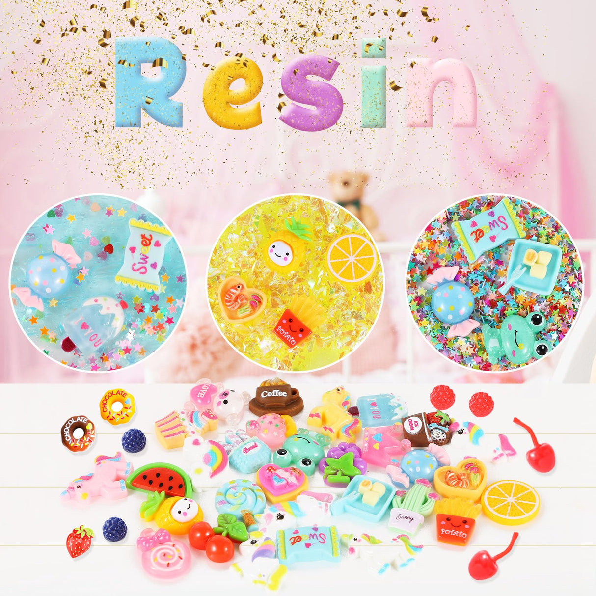 160 Pack Slime Supplies Making kit for Kids – Slime Mix Ins Accessories Include Slime Charms, Foam Balls for Creative Slime Making Generic