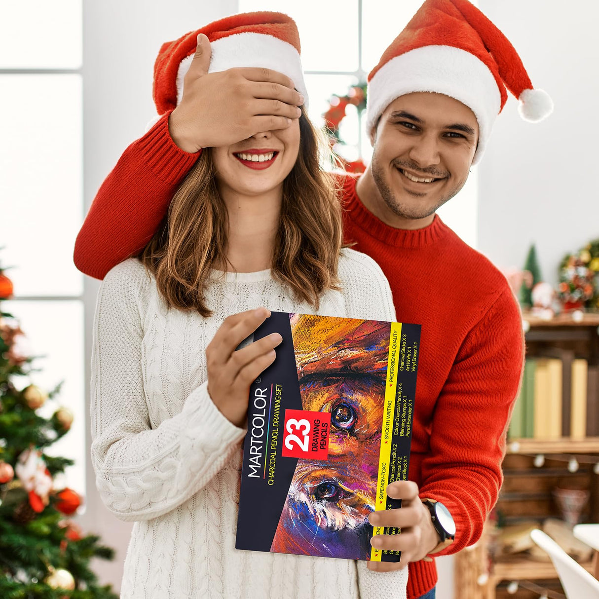 MARTCOLOR Charcoal Drawing Set, Set of 23, Graphite Pencils, Black & White Charcoal Pencils for Drawing, Sketching, Shading, Blending, Artist Pencils for Beginners & Pro Artists MARTCOLOR