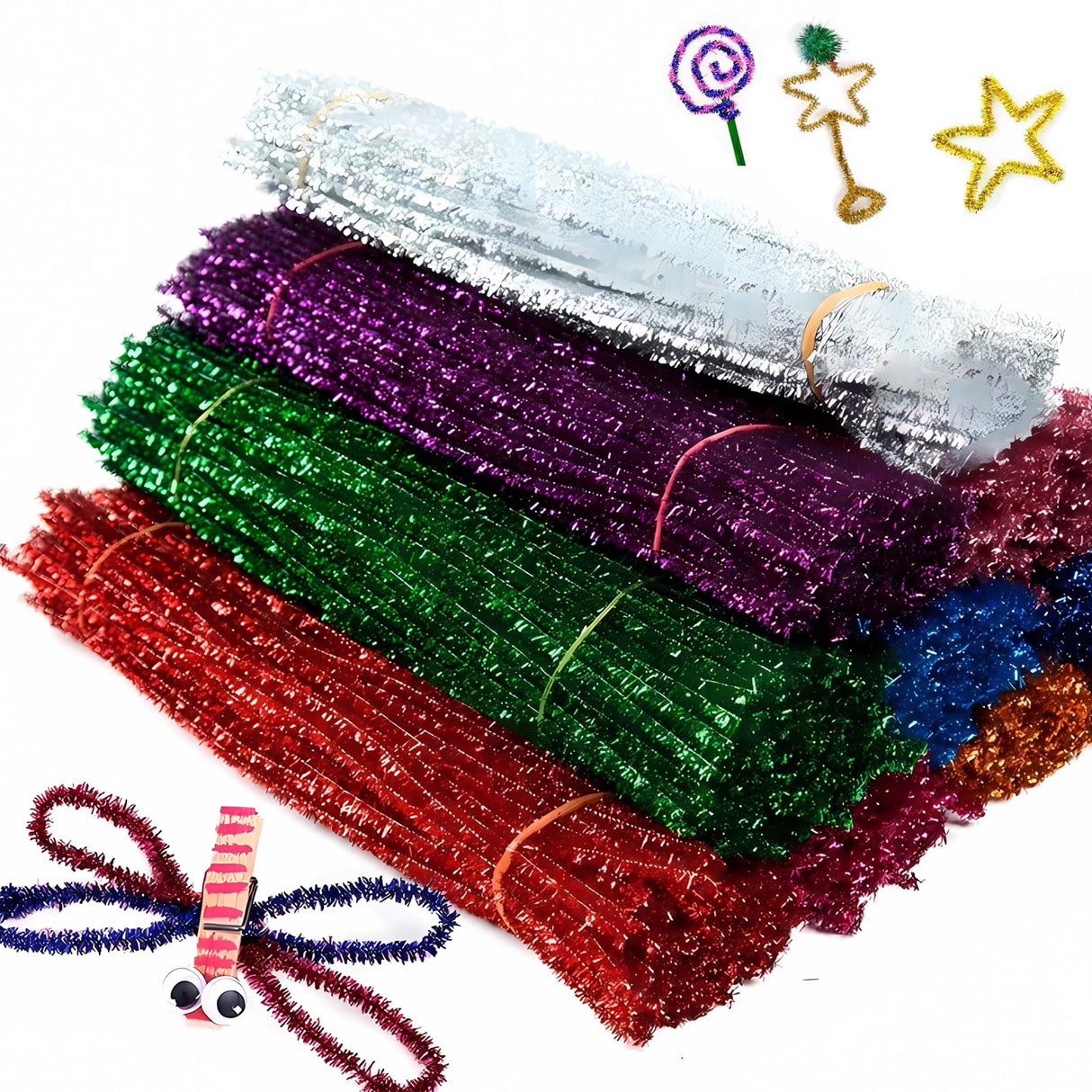 NovaWiseTech Arts and Crafts Supplies, 1200pcs Craft Kits, Pipe Cleaners Bulk, Multicolor Pom Poms Balls, Googly Eyes for DIY Craft Decorations NovaWiseTech