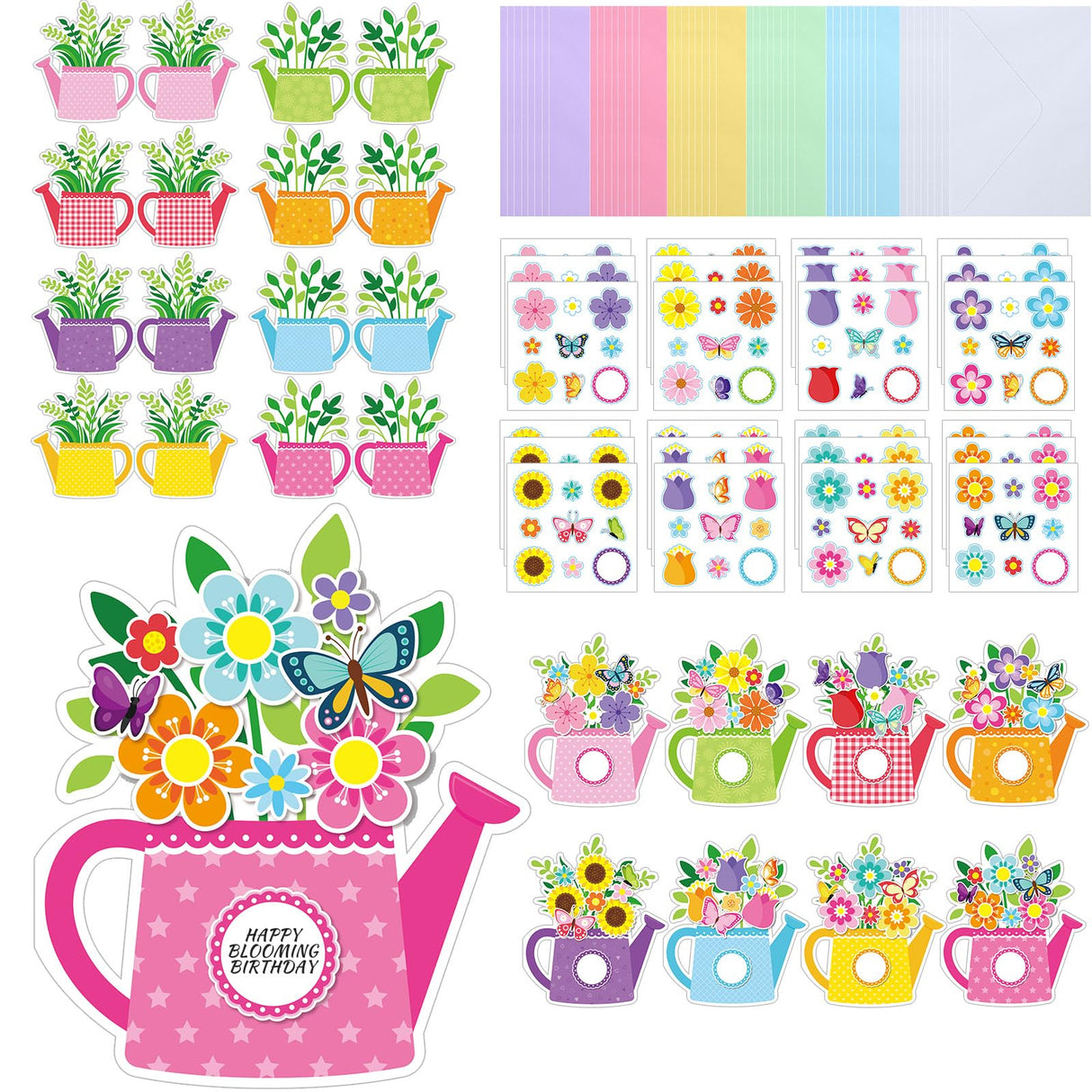 Gersoniel 24 Sets Mother's Day Crafts for Kids Classroom Card Making Kits DIY Greeting Cards Set 24 Cards 24 Envelopes 24 Sheets Stickers for Toddler Kids School Handmade Activities Gersoniel