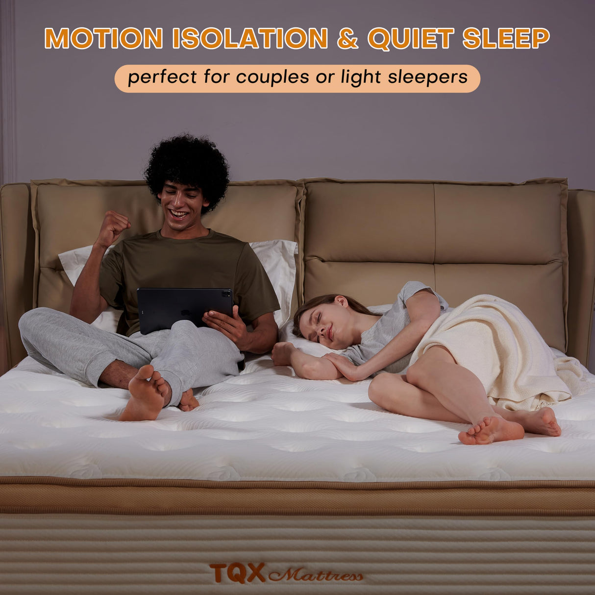 TQX Queen Mattress,12 Inch Hybrid Mattress in a Box: Memory Foam & Pocket Springs for Pressure Relief, Motion Isolation, Medium Firm,CertiPUR-US Certified,Fiberglass Free, 365 Night Trial TQX