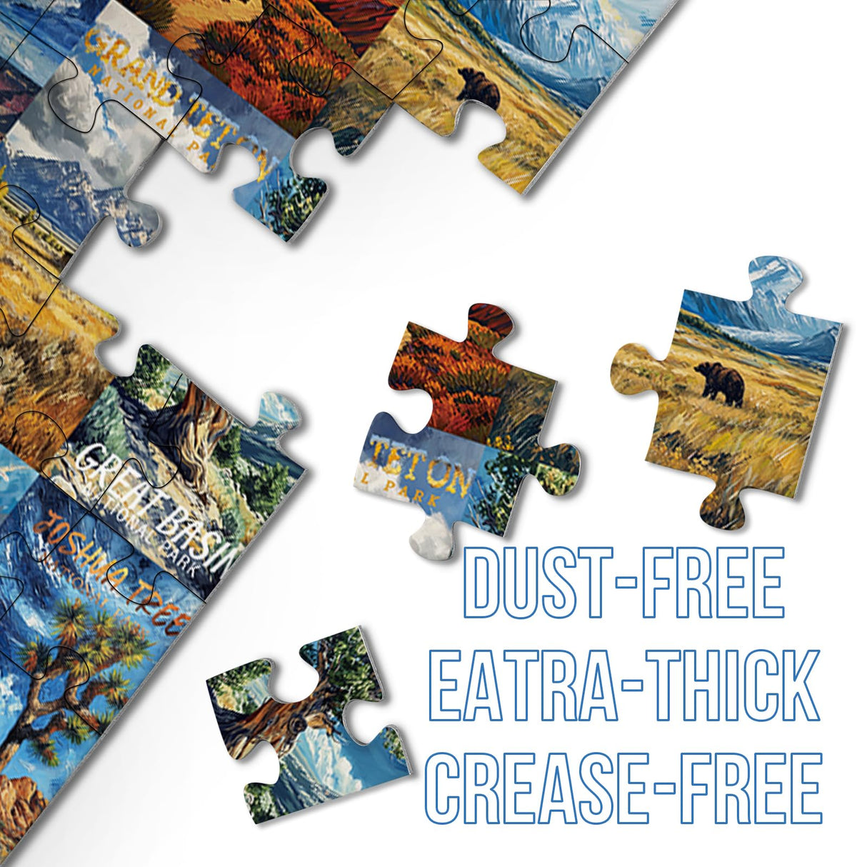 National Parks Puzzle Art Puzzles for Adults 1000 Pieces, Painting Jigsaw Puzzles Van Gogh National Park Puzzles, Volcano Yellowstone Travel Puzzles for Adults Scenery Puzzle BBOLDIN